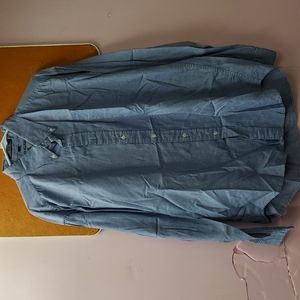 Tommy Hilfiger Mens Blue/ White Long sleeve button up shirt